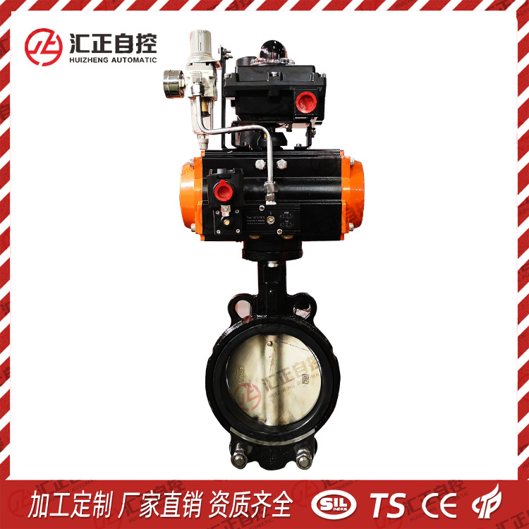 D671F/X气动通风蝶阀气动衬氟蝶阀对夹式硬密封胶衬气动软密封蝶