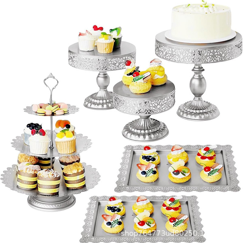 Estante de pastel retro de lujo ligero europeo Salón de té de la tarde estante de postres tienda de postres estante de postres