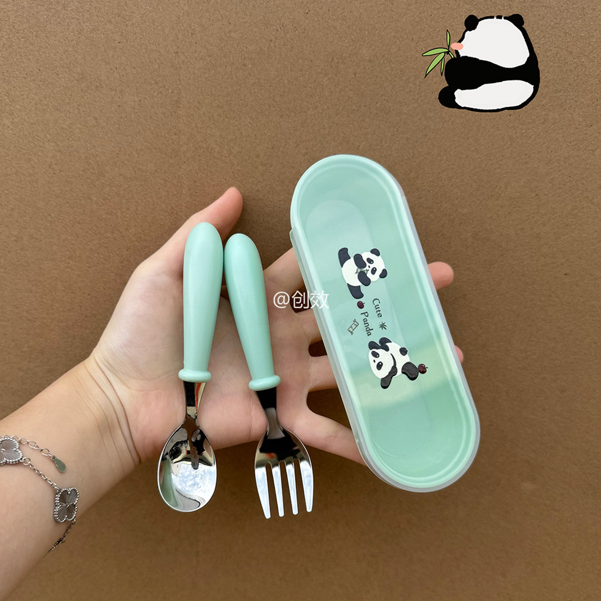 Food-Grade 304 Stainless Steel Kidsren's Spoon and Fork Tableware Set, Baby Food Spoon, Special Small Spoon and Fork for Kidsren to Eat