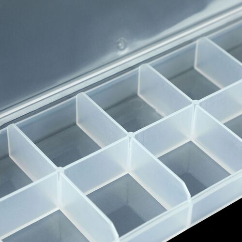 Minimalist sanding transparent 12-grid nail plate storage box