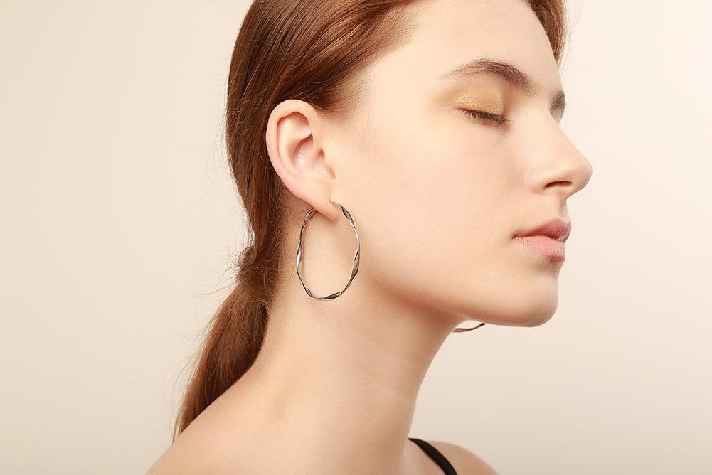 Women'S Gender 1 Pair Simple Style Circle Plating 304 Stainless Steel Stainless Steel Earrings
