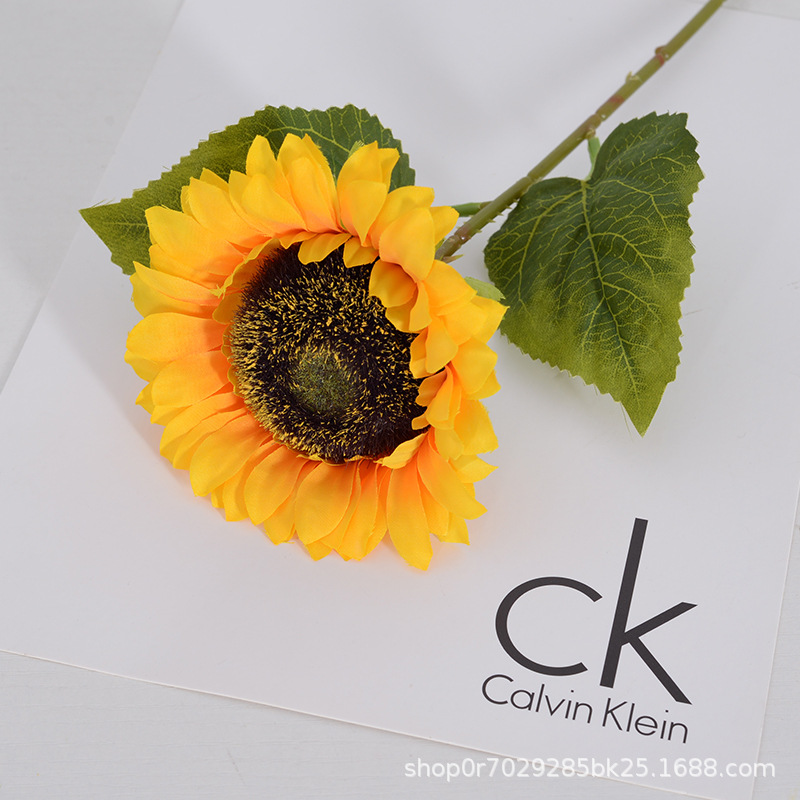 Flores de sol de estilo europeo de una sola flor de sol para el hogar decoración de la sala de estar sardenas flores falsas flores de sol flores artificiales