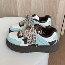 B2103 厚底加绒板鞋女2024年冬季新款棉鞋二棉保暖休闲百搭运动鞋