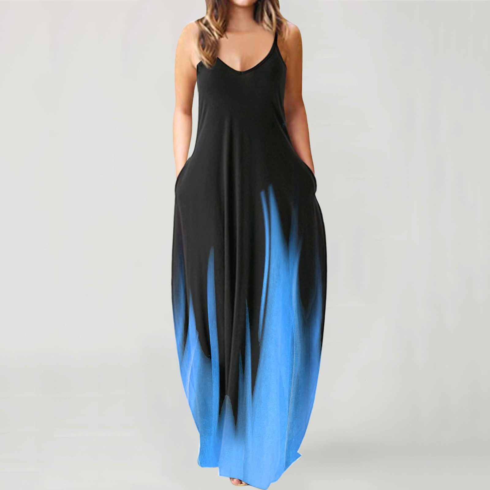 Summer New Slim Slim Suspender Gradient Long Suspender Skirt