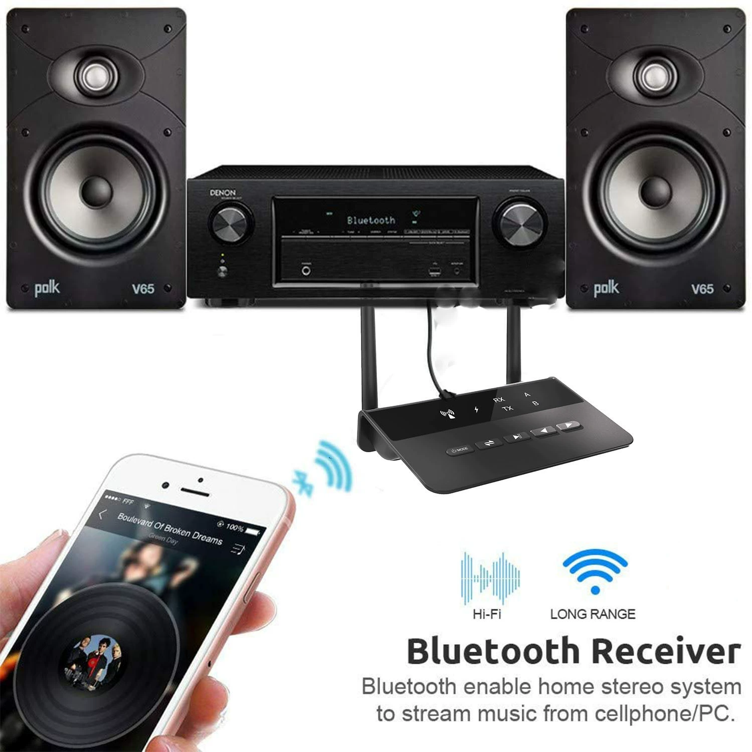 CSR Bluetooth беспроводной аудио адаптер B2 Bluetooth 5.0 Получение запуска второго в одном длительная автономная работа автоматически назад