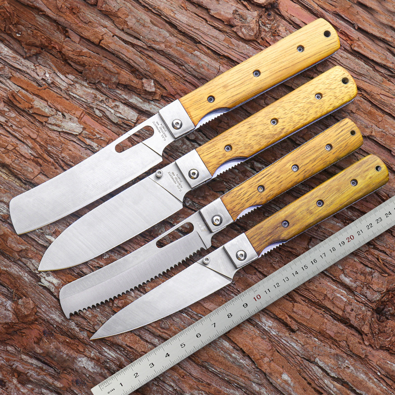 户外小菜刀切肉小刀厨房刀折叠刀水果刀切片刀野营露营小刀批发