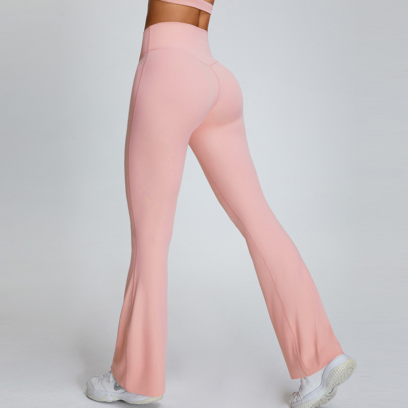 Nuevos pantalones de microyoga para mujer, cintura alta, abdomen, caderas, pantalones acampanados, deportes de carrera de ocio al aire libre, pantalones de fitness de yoga