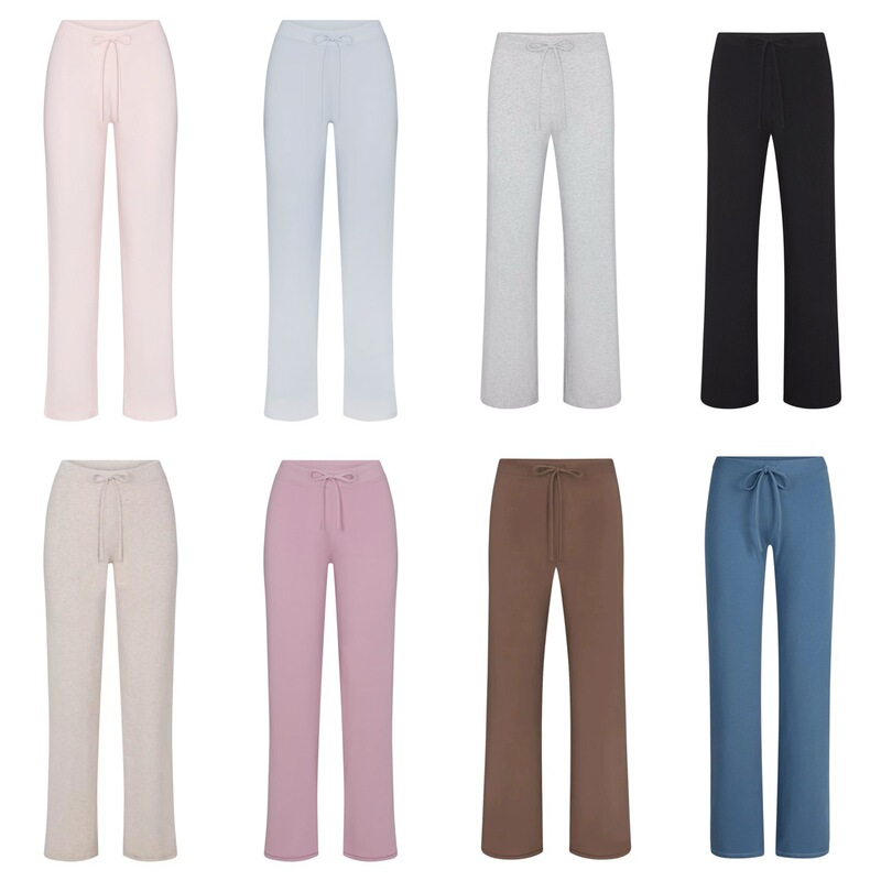 High-Quality Matching Skims Kardashian Cotton Jersey Soft Cotton Loose Straight Drawstring Pants