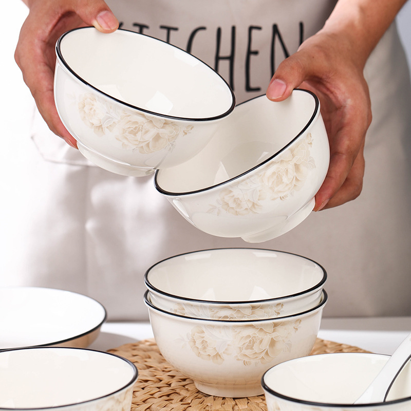 Household 4.5/5 Inch Rice Bowl 2025 New Personal Chinese Ceramic Tableware 2-10 Small Soup Bowl Set Household 4.5/5 Inch Rice Bowl 2025 New Personal Chinese Ceramic Tableware 2-10 Small Soup Bowl Set