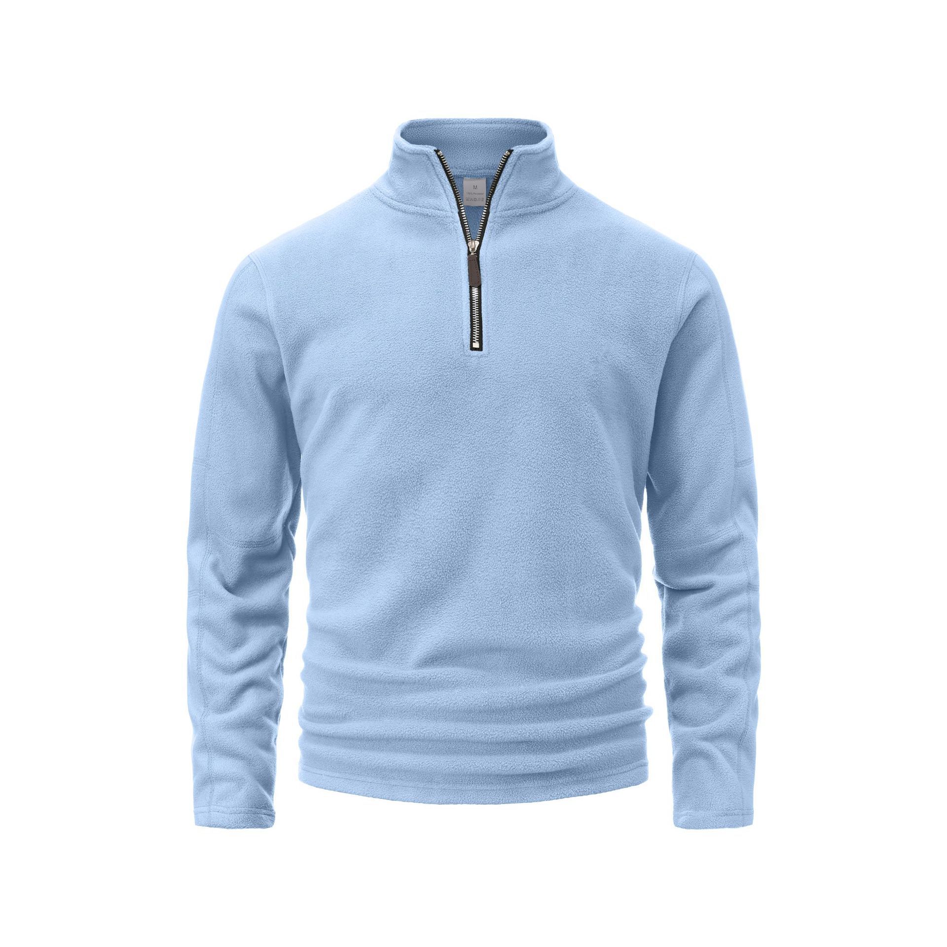 Otoño e invierno transfronterizos, suéter de media cremallera para hombres, 100 trajes de terciopelo empalmados, chaquetas de fitness y carreras para hombres