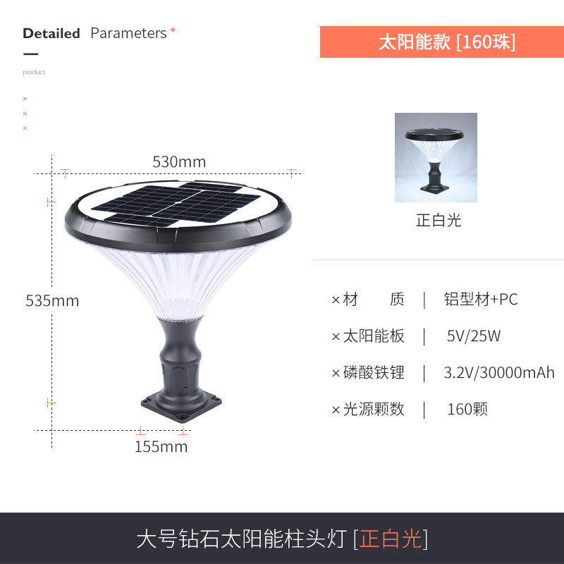 대형 다이아몬드 태양광 모델(백색광)
