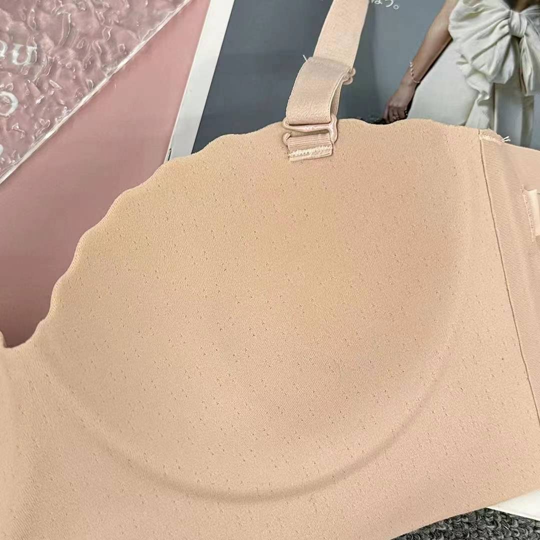 Nuevo estilo de verano brillante sin marcas cómodas ropa interior brillante sexy desnudo sujetador contra el pecho contra la caída del sujetador