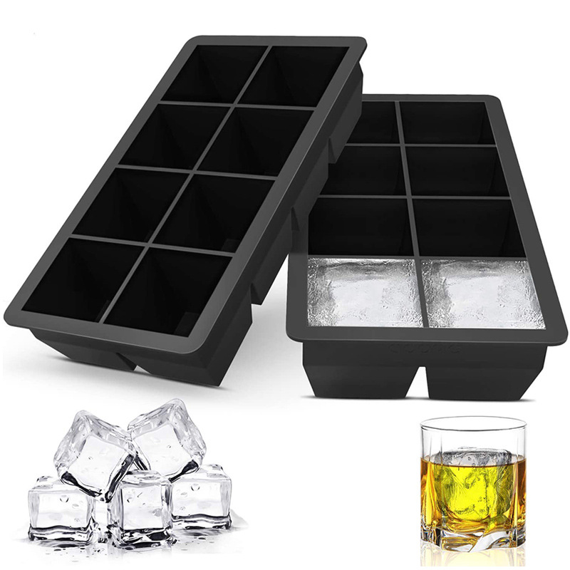 Molde de cubo de hielo de silicona molde de hockey sobre hielo 4 rejilla 4 Bola 6 rejilla 6 Bola 8 rejilla 8 bola caja de hielo cuadrado redondo cubo de hielo molde