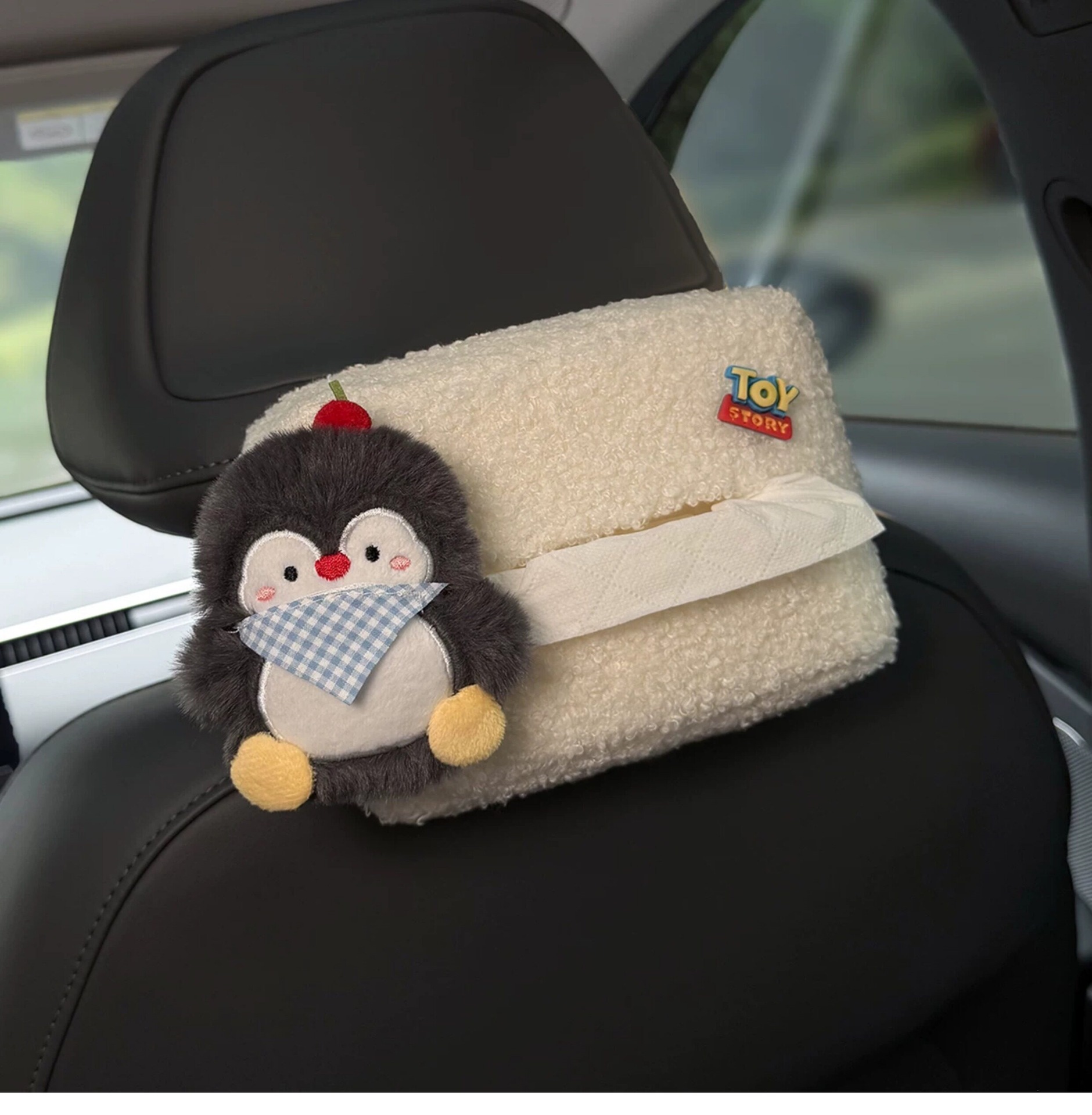 Cute Penguin Car Tissue Box 2026 New Model Rear Seat Headrest Hanging Style High-end for Women