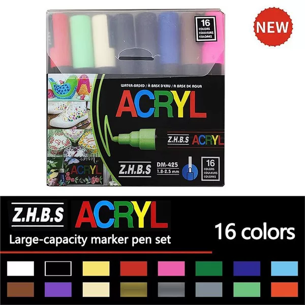 Xiaohongshu Same Style Acrylic Marker Pen DIY Waterproof Non-Fading Graffiti Shoes Record Children's Color Painting Pen