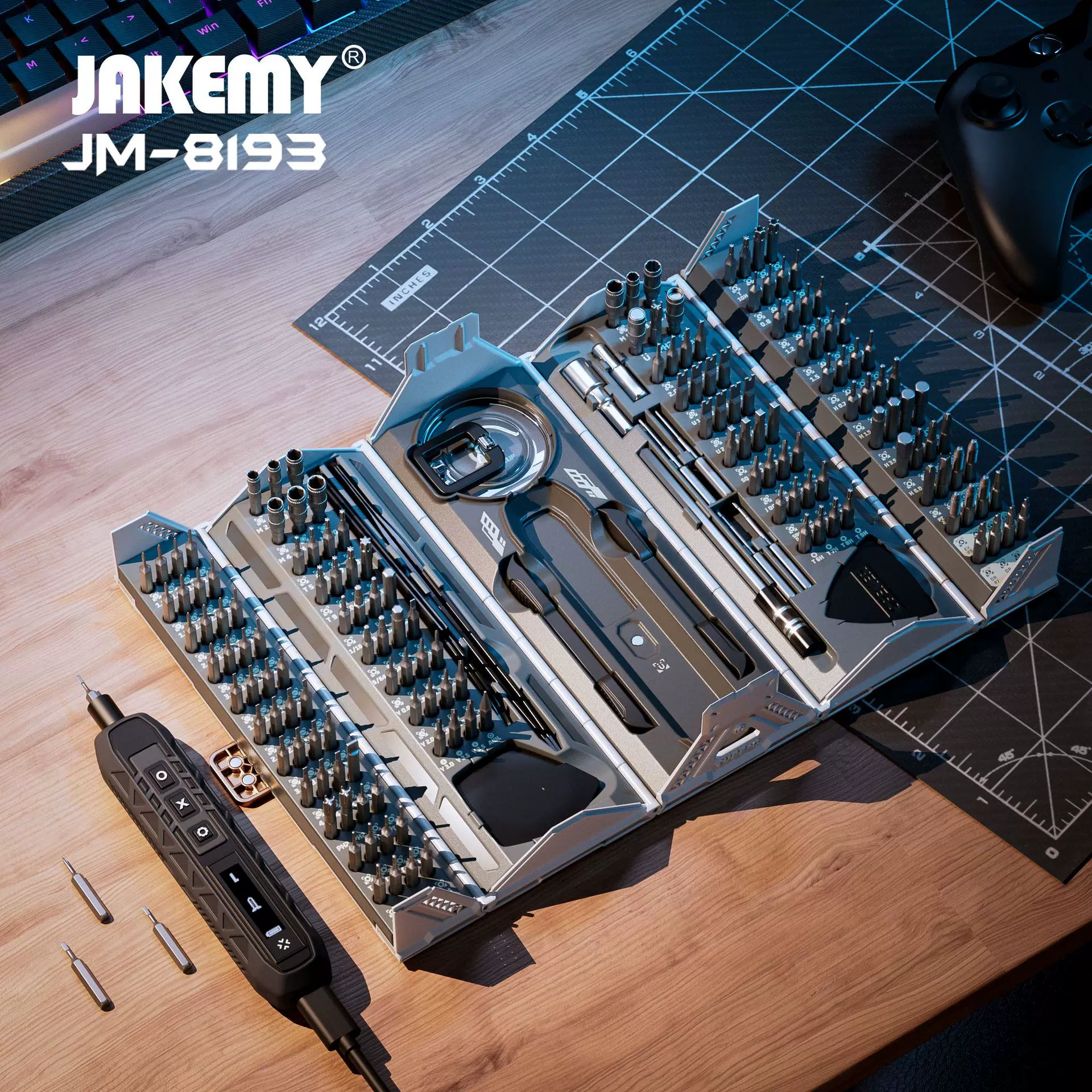 「黑标」JM-8193小型电批充电式电动家用电动螺丝刀手自一体套装