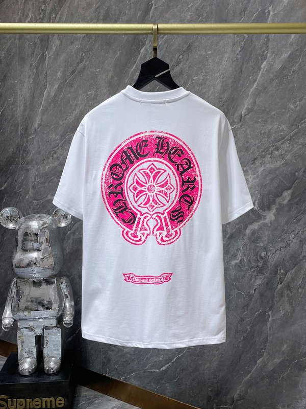 24クロスボーダートレンディブランドCh Crow*Horseshoe SanskritラウンドネックTシャツ半袖万能男女Tシャツスポット卸売|undefined