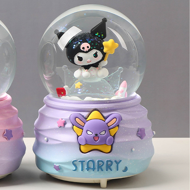 Nuevas estrellas de dibujos animados desean decorar bolas de cristal nieve brillante atmósfera interior de ocho cajas de sonido regalo para estudiantes
