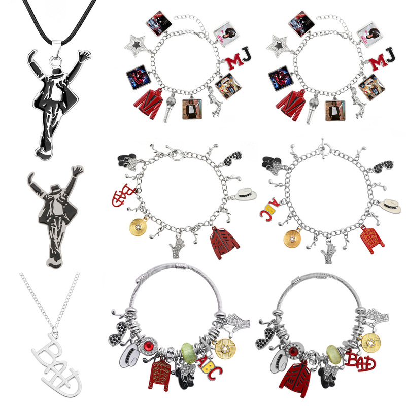 Dancing King Michael Jackson Michael Jackson Bracelet Necklace Women's Multi-Element Stage Accessories