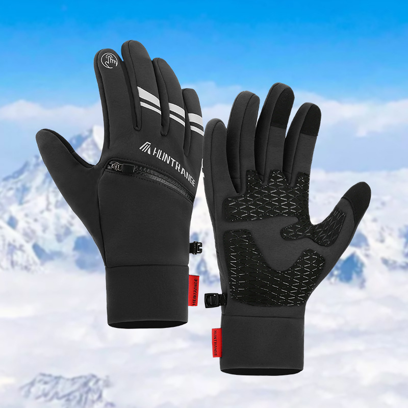 Guantes cálidos de otoño e invierno para hombres y mujeres, deportes a prueba de frío más guantes de esquí de terciopelo, guantes de ciclismo antideslizantes, impermeables y resistentes al viento, pantalla táctil