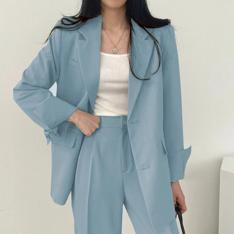 2026 Trendy Fashion Suit Spring and Autumn Style Six-Color Blazer High-End Professional Suit Pants Two-Piece Set for Women