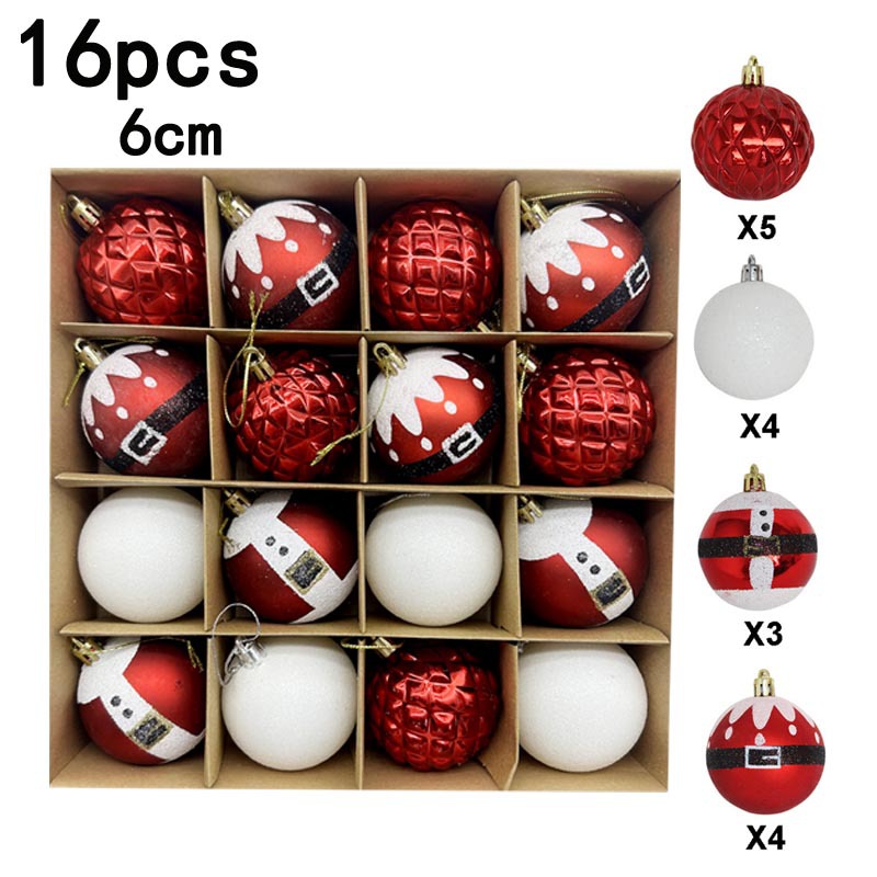 Decoraciones navideñas 16 paquetes pintados a mano bolas navideñas árbol de Navidad decoraciones navideñas