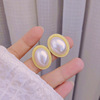 Elite earrings from pearl, silver needle, city style, high-quality style, simple and elegant design, internet celebrity, silver 925 sample, wholesale