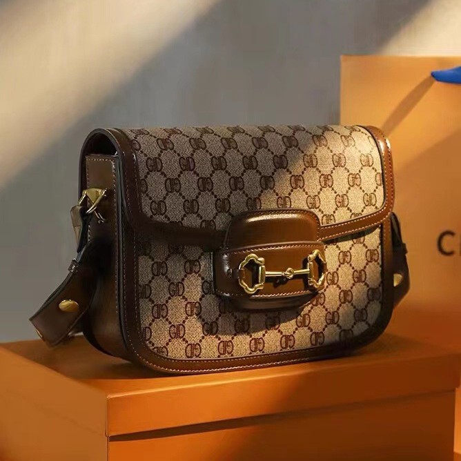 2025 New Classic Presbyopic 1955 Small Square Bag Saddle Bag Horsebit Versatile Shoulder Crossbody Bag Cross-Border Wholesale