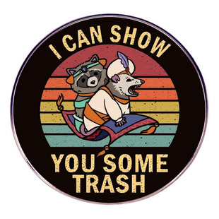 Opossum raccoon brooch cartoon funny funny pin badge metal alloy badge accessories
