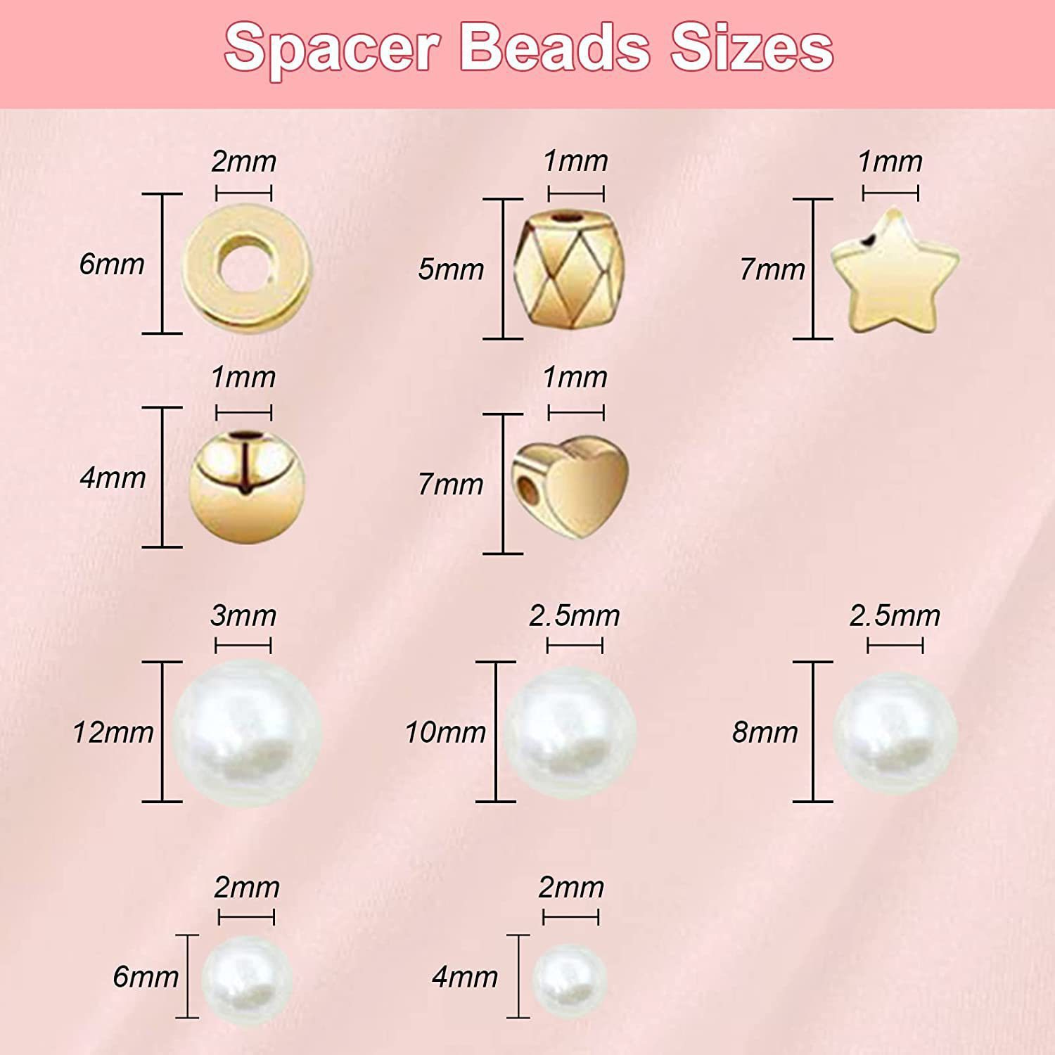 1 Set Imitation Pearl Round Star Heart Shape Beads display picture 3