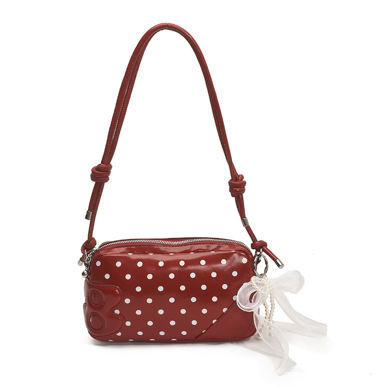 Bolso de moda coreano 2025 verano nuevo bolso femenino bolso de hombro de punto de onda de estilo extranjero celebridad de Internet bolso de mensajero del mismo estilo marea