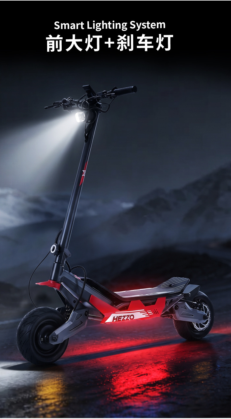 Cross-border exclusive F10 electric off-road scooter, featuring dual motors, high power, long battery life, and a foldable design, making it an ideal adult mobility vehicle