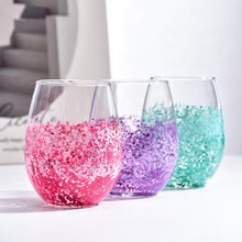 彩色玻璃diy家用玻璃蛋杯手绘玻璃水杯创意星空玻璃酒杯