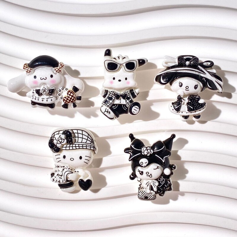 Cartoon DIY Resin Accessories Black and White Small European Handmade Hair Clips Phone Case Keychain Pendant Shoe Buckle Jewelry Accessories Cartoon DIY Resin Accessories Black and White Small European Handmade Hair Clips Phone Case Keychain Pendant Shoe Buckle Jewelry Accessories