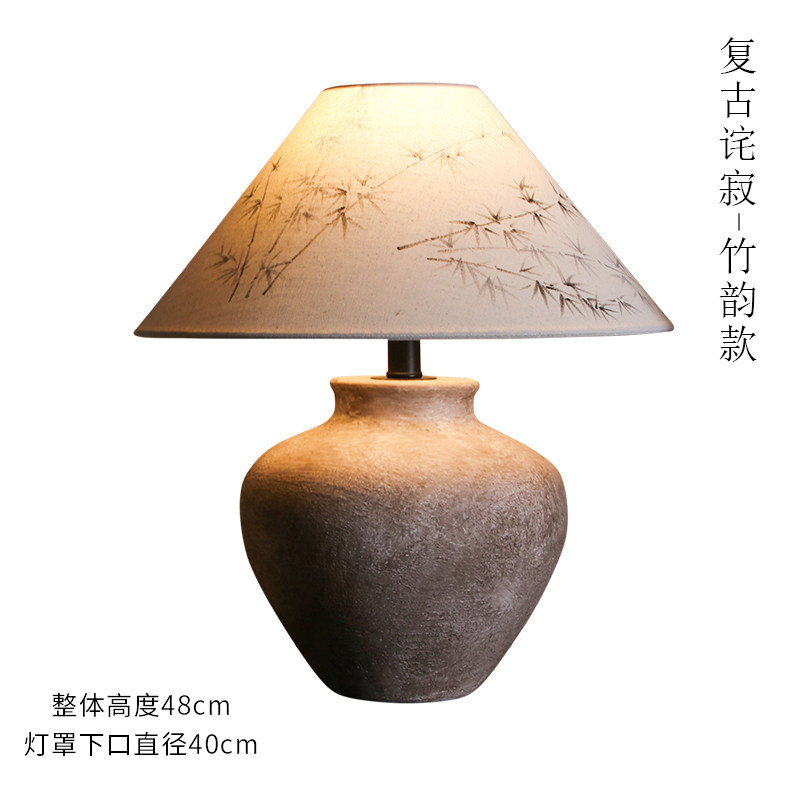 Nueva lámpara de cerámica china retro sala de estar dormitorio image 8