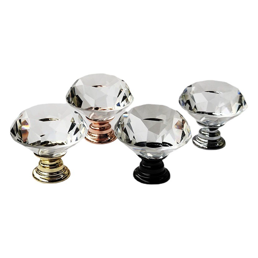 Кристалл ручка дверного ящика ручной ящик шкаф шкаф с одним отверстием Вэньчжоу фурнитура мебель алюминиевый сплав золотой ручки