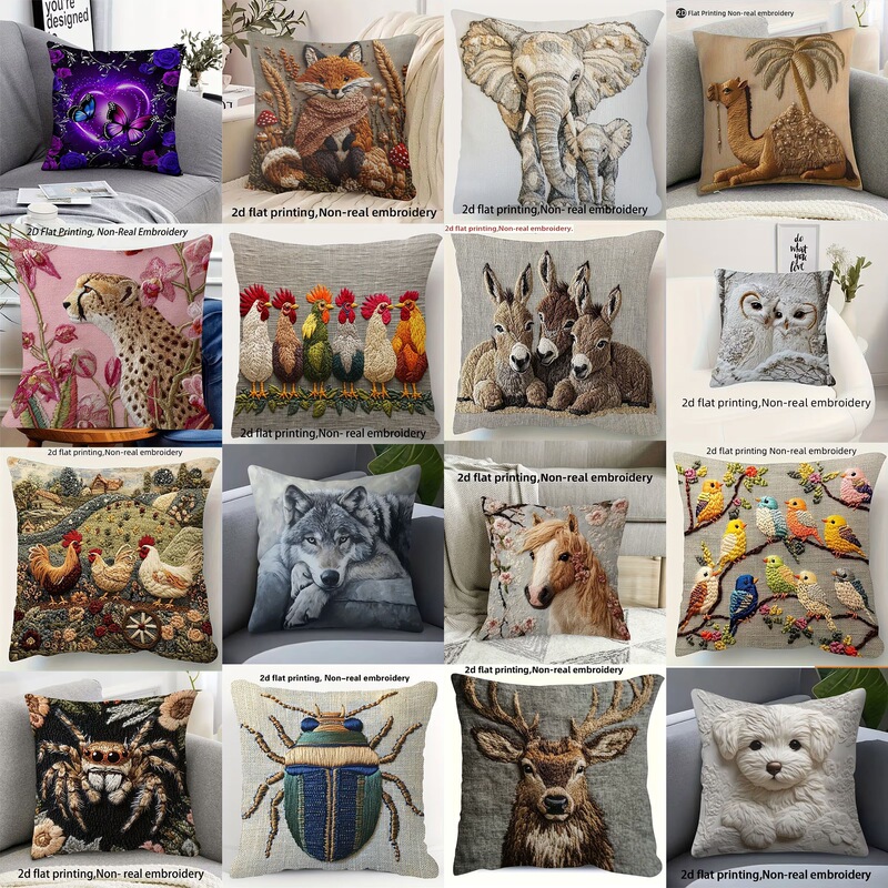 Cross-Border Temu Hot-Selling Cute Pet Sofa Cushion Cover Decorative Home Textile Faux Embroidery Sofa Cushion Cover Cross-Border Temu Hot-Selling Cute Pet Sofa Cushion Cover Decorative Home Textile Faux Embroidery Sofa Cushion Cover