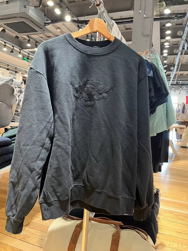 BM Style American Style Vintage Angel Wings Embroidered Sweatshirt Women's Spring and Autumn Women's Bm Round Neck Loose Pullover Jacket Top