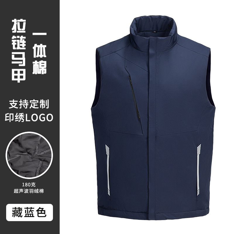 Campaña de publicidad de ropa de trabajo personalizada de alta gama de algodón de plumón engrosado herramientas al aire libre chaleco logotipo de impresión