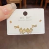 66#gold-opal butterfly three-piece set (thick real gold plating)
