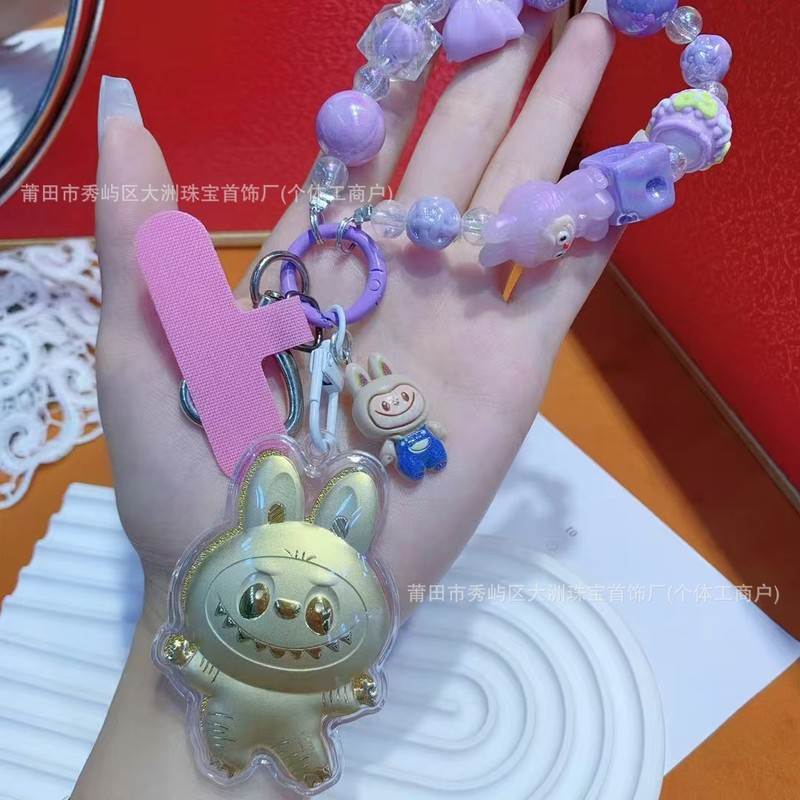 水贝足金999手机挂件拉布布包包挂件挂饰 黄金礼品钥匙扣小礼盒|undefined