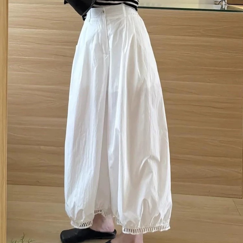 2025年超人気夏服、韓国風通勤風ストライプベストとワイドパンツの2点セット|undefined