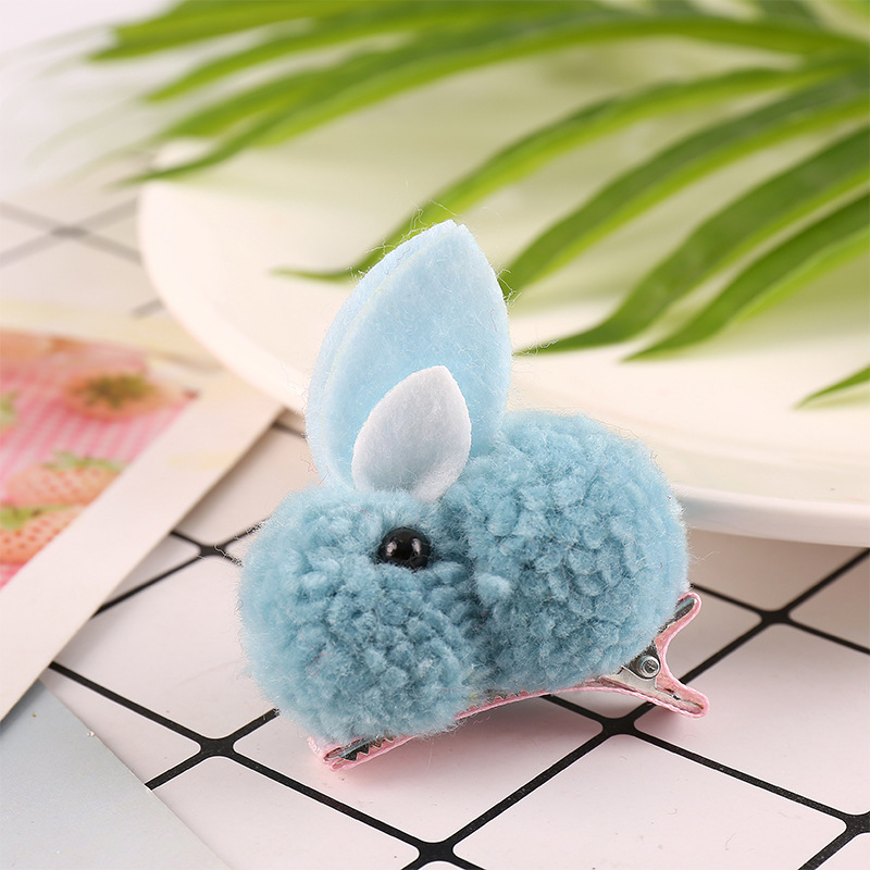 하늘색 토끼 머리핀