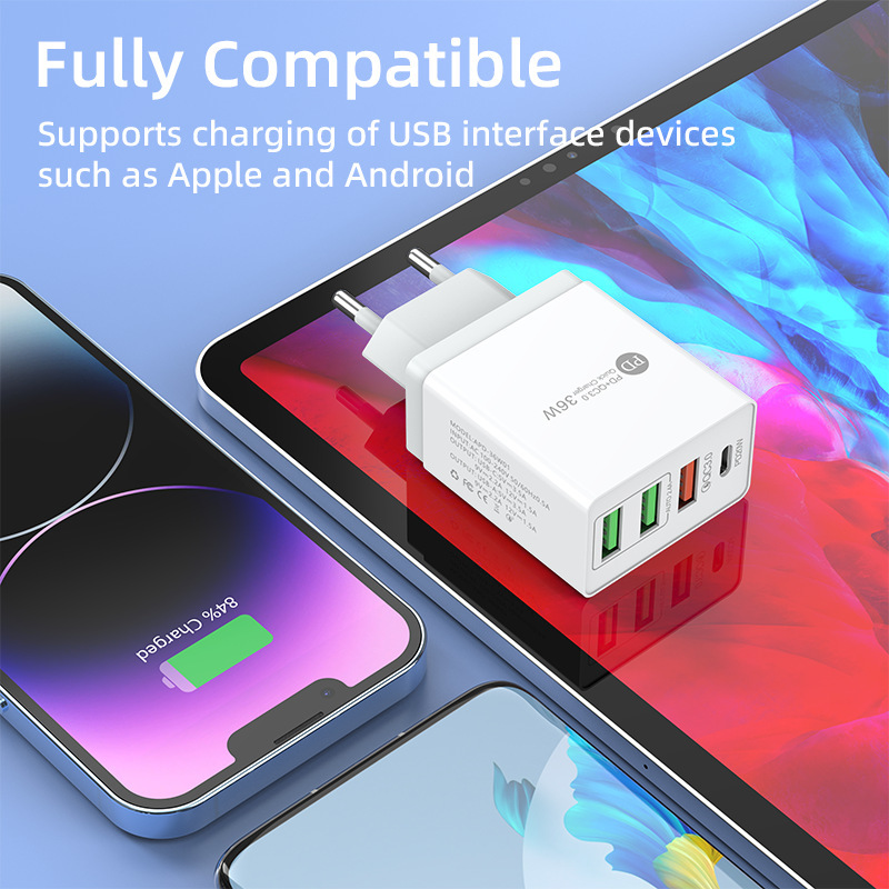 Spécification du chargeur mobile, tête de charge multi-port PD20W adaptée aux chargeurs de téléphone iPhone et Apple_voghion.com