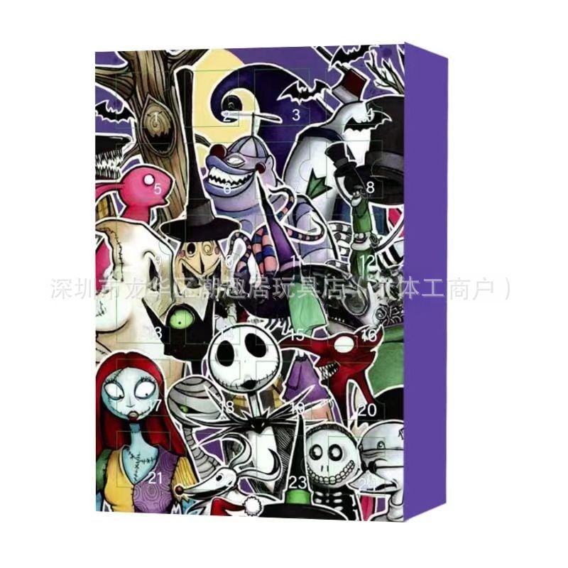 Calendario de Adviento de Navidad Nuevo calendario de cuenta regresiva de Halloween Caja sorpresa Atmósfera fantasmal Navidad gótica 24 regalos Caja del día de Adviento