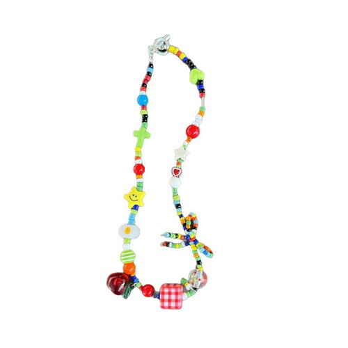 Sweet Summer Girl Dopaamine Girl Clavicle Chain Sweet Cool Hot Girl Heart Star Rainbow Candy Bead Necklace 