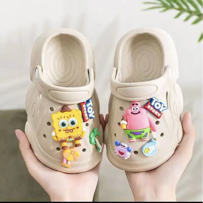 Модные поролоновые детские нескользящие тапочки в стиле Crocs для мальчиков, семейный стиль