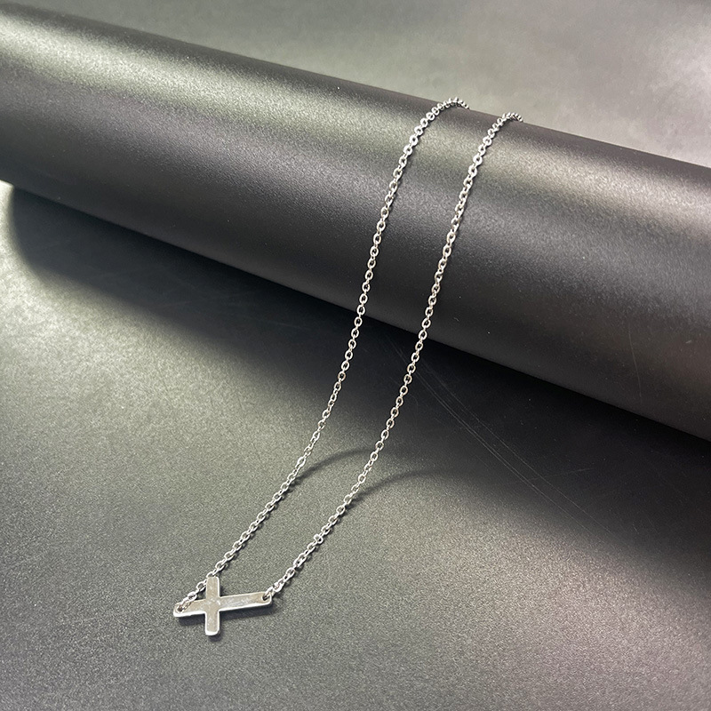 16g Weight 304 Stainless Steel Pendant Material Double Layer Necklaces, Pendant Necklace Classification 304 Stainless Steel Chain Material cable chain Chain Type 1 Piece Quantity Holiday, Daily Occasion 304 Stainless Steel Material Cross Pattern Women's Gender Casual, Simple Style Style 304 Stainless Steel Casual Simple Style Cross Double Layer Necklaces Pendant Necklace 7