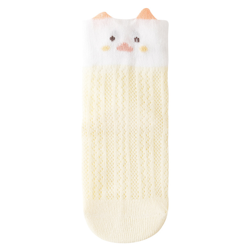 Calcetines para niños, calcetines de malla transpirables y absorbentes de sudor para mujer, calcetines sin huesos de algodón peinado para recién nacidos de dibujos animados lindos al por mayor