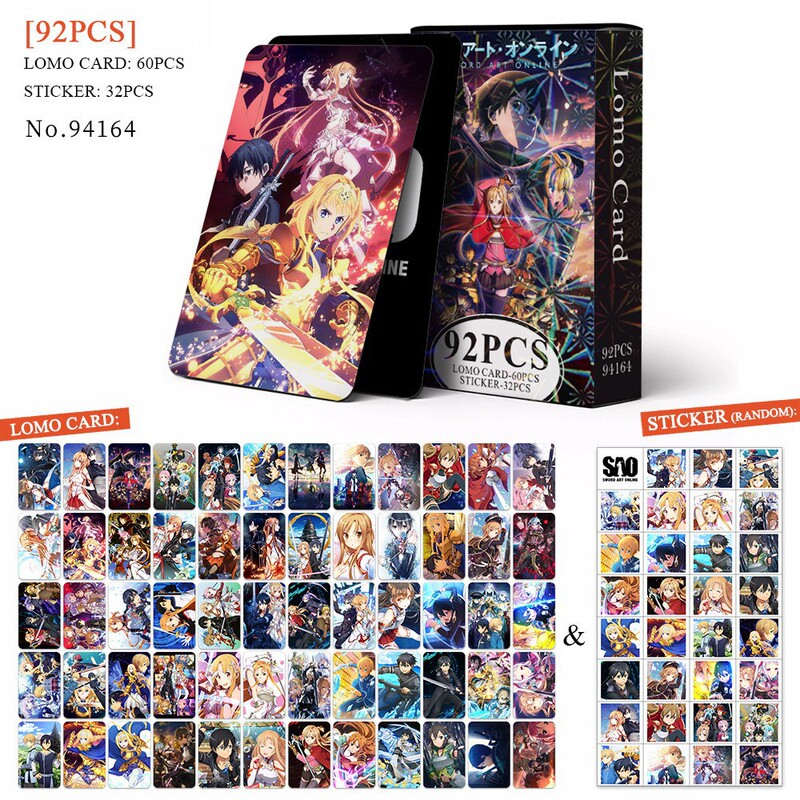 Cross-Border Exclusive 92 Anime Cards Japanese-Style Two-Dimensional Photo Cards Touhou Black Kpop Peripherals Lomo Small